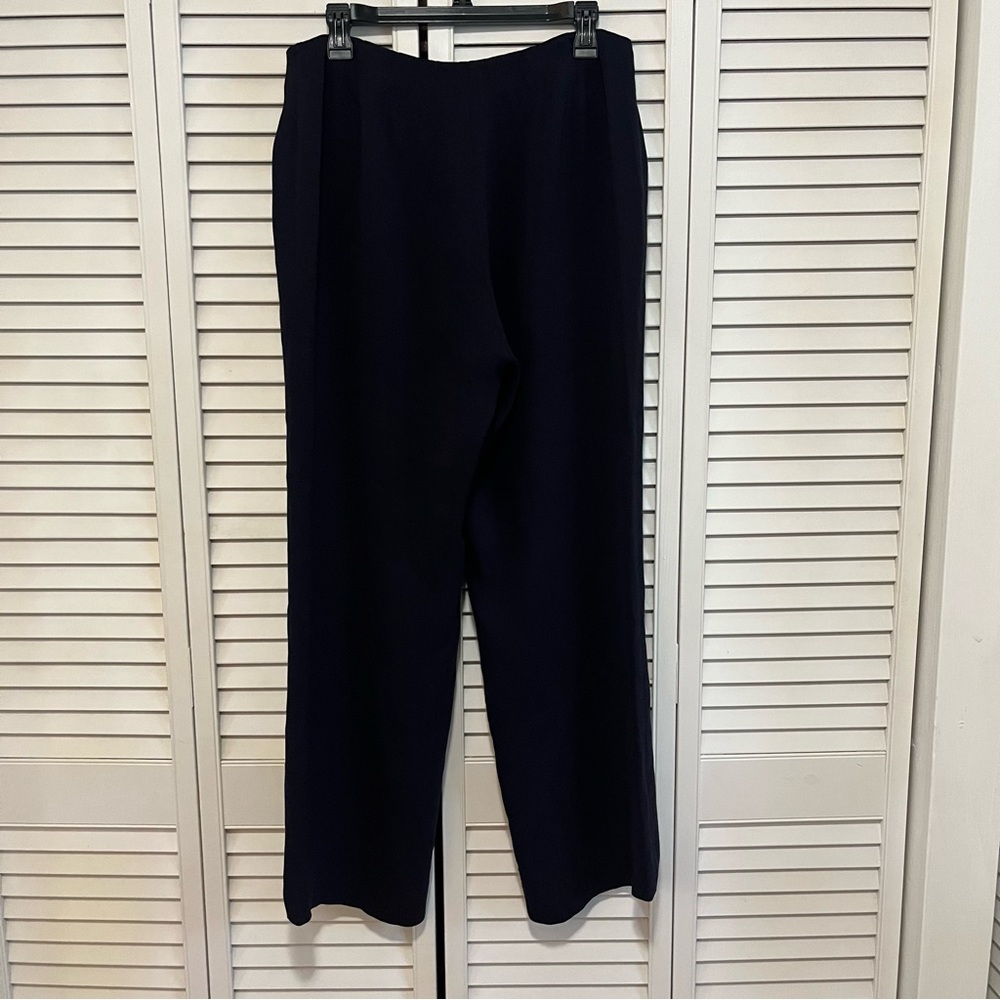 Eileen Fisher Medium Navy Blue Silk Blend Pants Trousers New - Picture 4 of 5